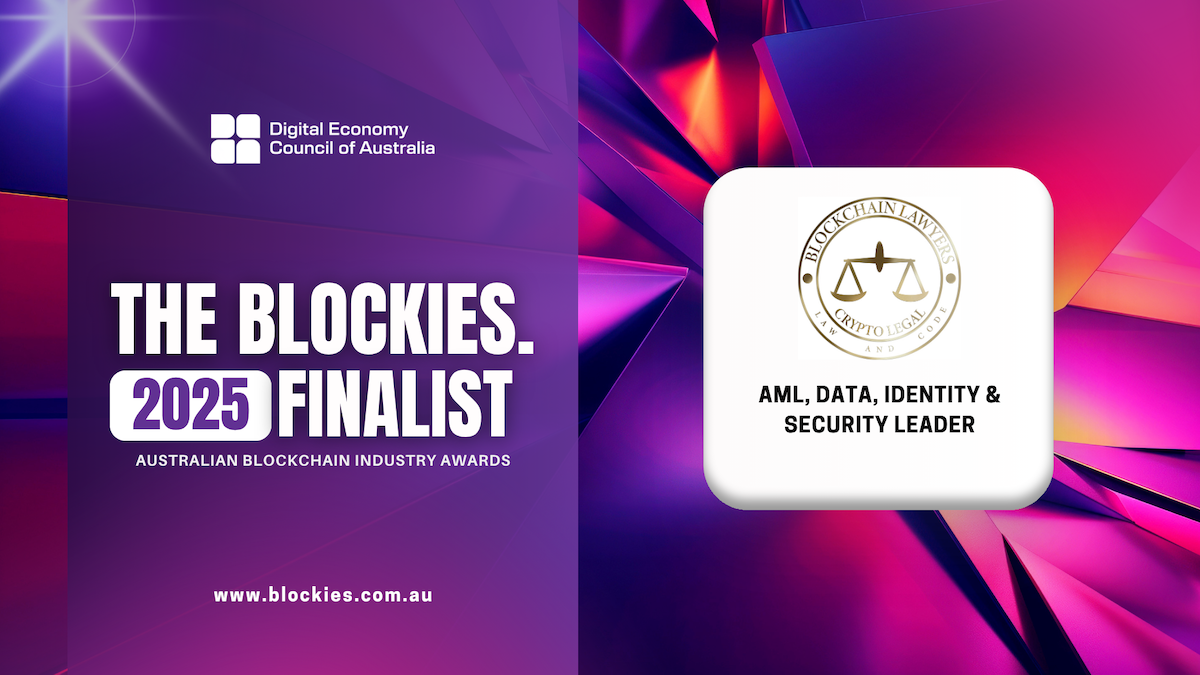 Crypto Legal Named Finalist at the 2025 Australian Blockchain Industry Awards (“The Blockies”) hosted by the Digital Economy Council of Australia (DECA)