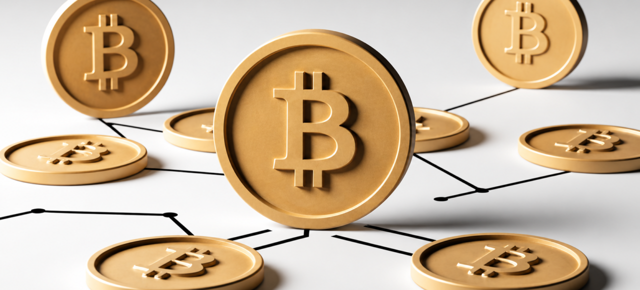 Cryptocurrency compliance concept showing interconnected digital assets and blockchain network.